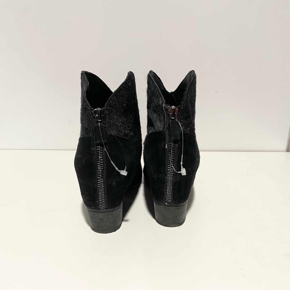 Lola Cruz Jewel Shoes Ivy Leather Fur Booties Ankle‎ 38 Black - Picture 4 of 10